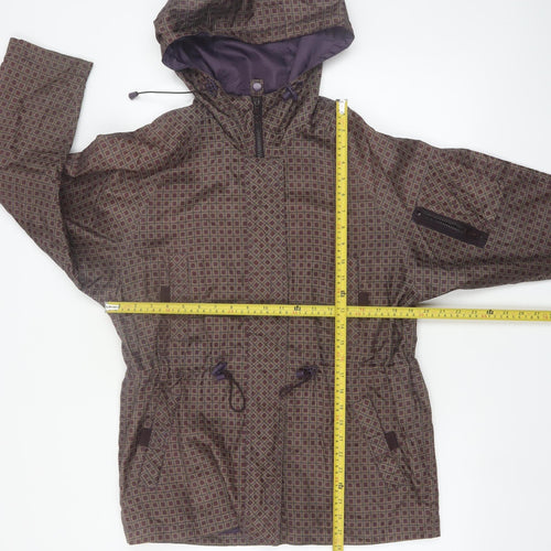 Sequence Women’s Brown Geometric Hooded Anorak Jacket XS Petite