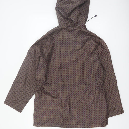 Sequence Women’s Brown Geometric Hooded Anorak Jacket XS Petite