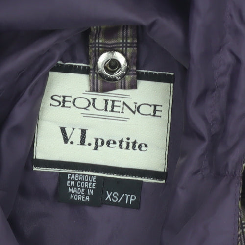 Sequence Women’s Brown Geometric Hooded Anorak Jacket XS Petite
