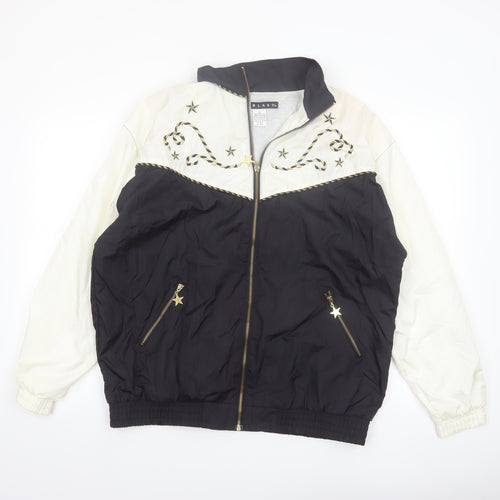 Blast Men's Black and White Nylon Bomber Jacket L Western Star Design