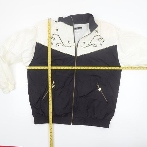 Blast Men's Black and White Nylon Bomber Jacket L Western Star Design