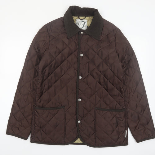 Schottzysen Mens Brown Quilted Mid-Length Jacket Size M