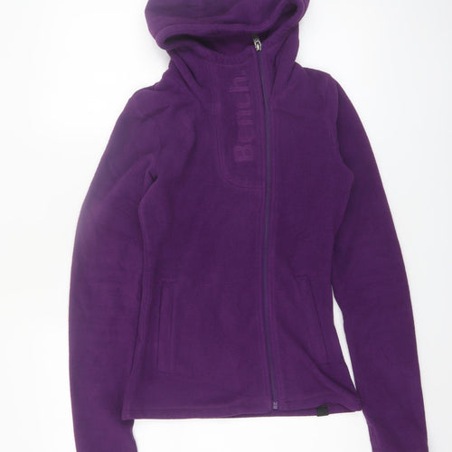 Bench Womens Purple XS Full Zip Fleece Hoodie Polyester