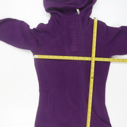 Bench Womens Purple XS Full Zip Fleece Hoodie Polyester