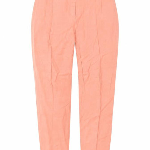 Choise by Danwear Women’s Pink Linen Viscose Pleated Trousers Size 12