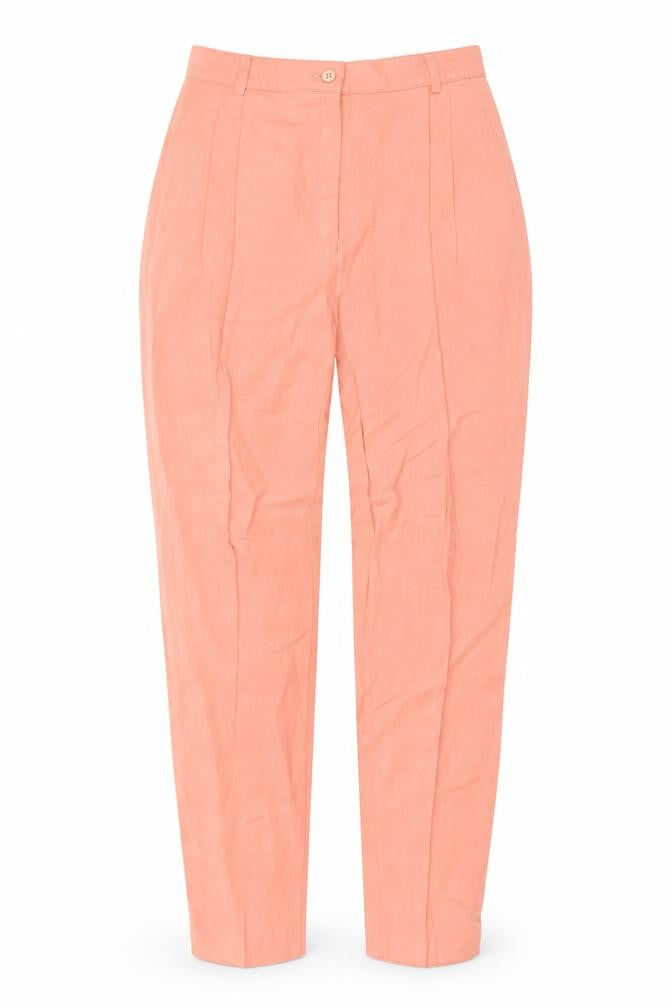 Choise by Danwear Women’s Pink Linen Viscose Pleated Trousers Size 12
