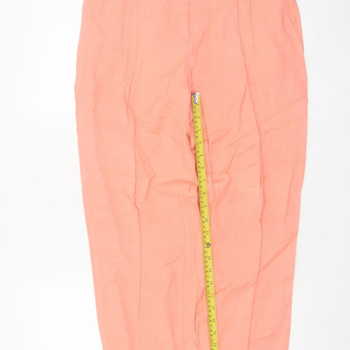 Choise by Danwear Women’s Pink Linen Viscose Pleated Trousers Size 12