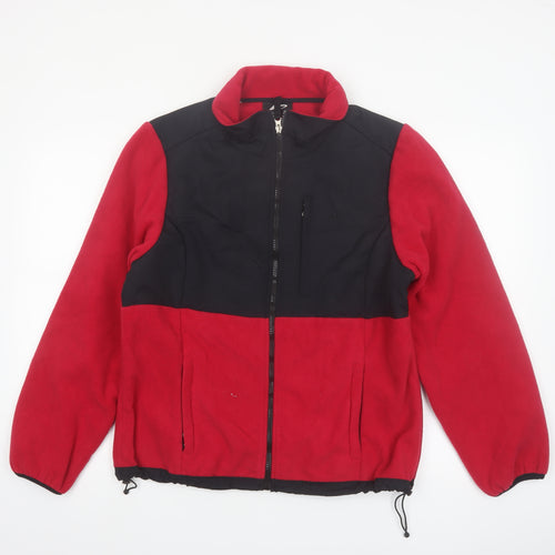 Athletech Men's Red Black Fleece Full Zip Outdoor Jacket Size M