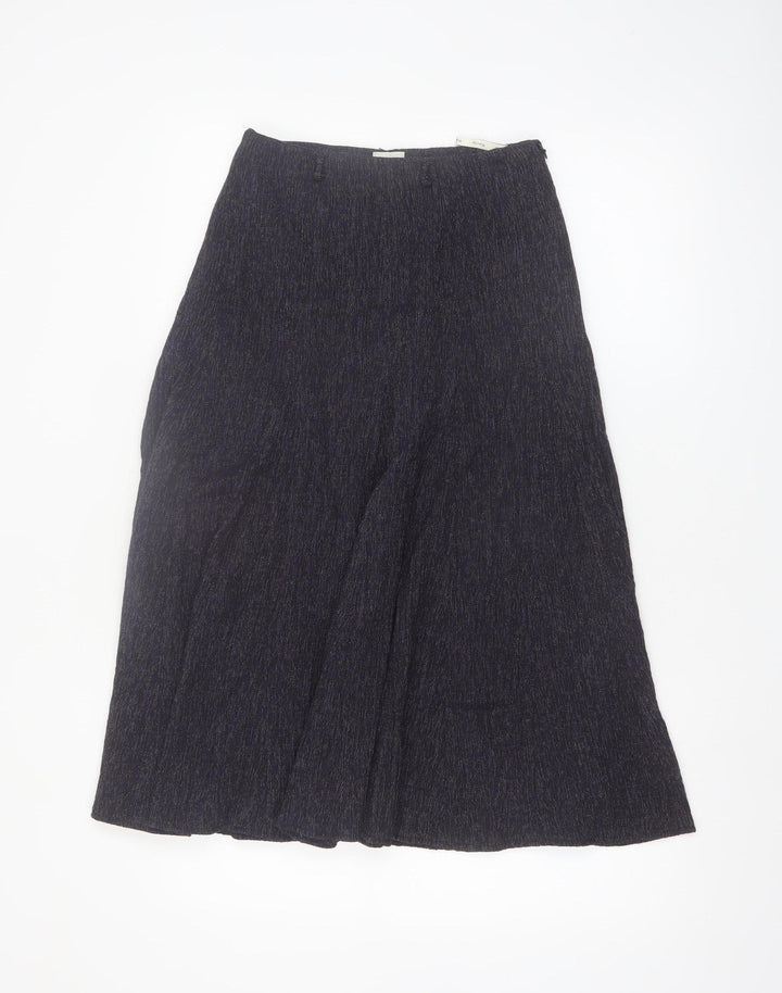 Viyella Women's Black Petite Wool Blend A-Line Midi Skirt Size 8