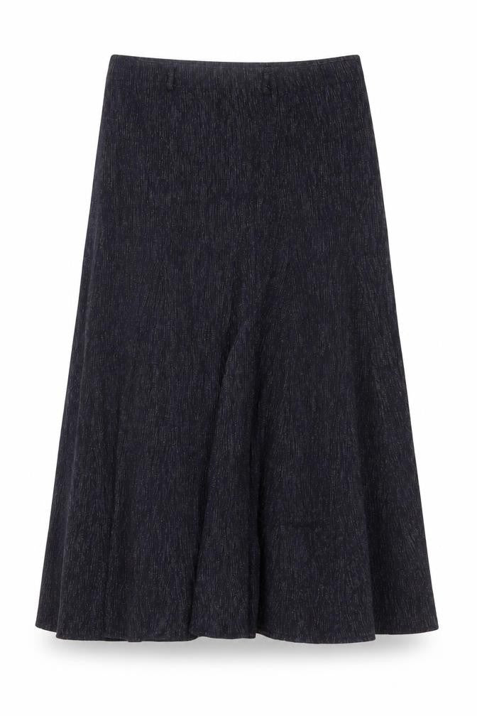 Viyella Women's Black Petite Wool Blend A-Line Midi Skirt Size 8