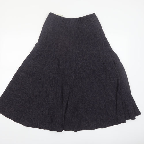 Viyella Women's Black Petite Wool Blend A-Line Midi Skirt Size 8