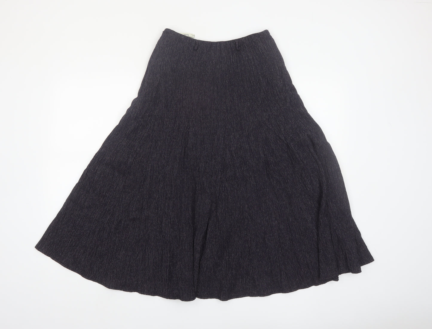 Viyella Women's Black Petite Wool Blend A-Line Midi Skirt Size 8