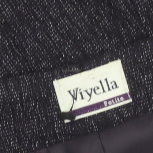 Viyella Women's Black Petite Wool Blend A-Line Midi Skirt Size 8