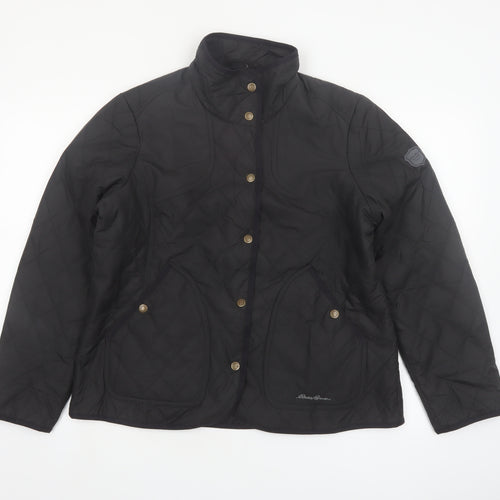 Eddie Bauer Women Black Quilted Mid-Length Jacket Size 16