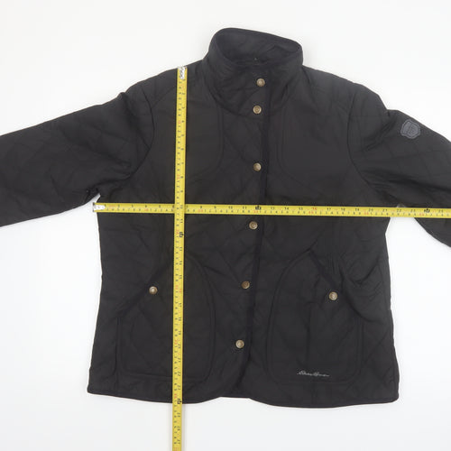 Eddie Bauer Women Black Quilted Mid-Length Jacket Size 16