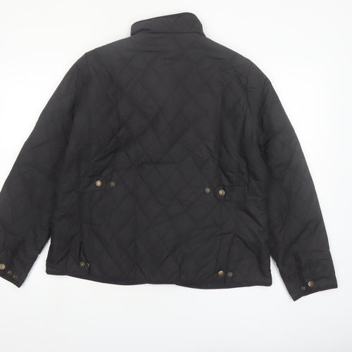 Eddie Bauer Women Black Quilted Mid-Length Jacket Size 16