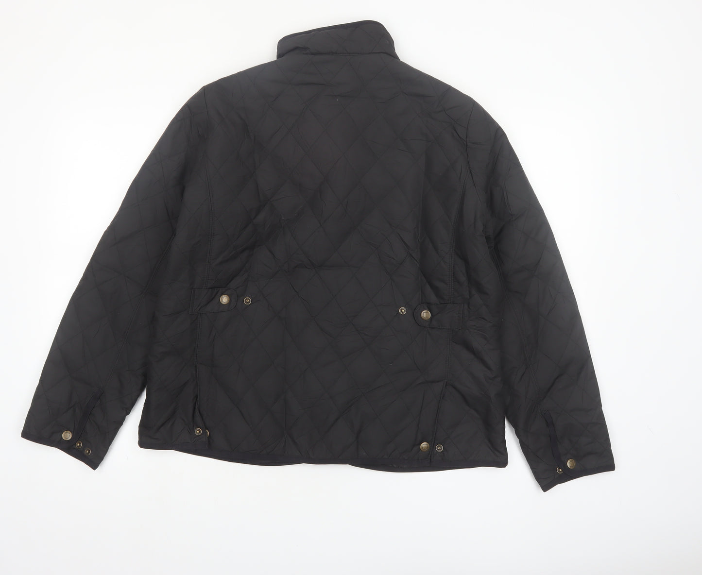 Eddie Bauer Women Black Quilted Mid-Length Jacket Size 16