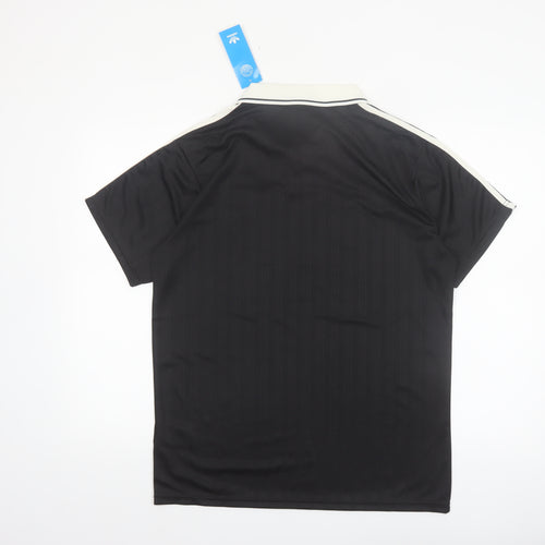 Adidas Men’s Black Oasis Polo Shirt L Music Retro Football Style