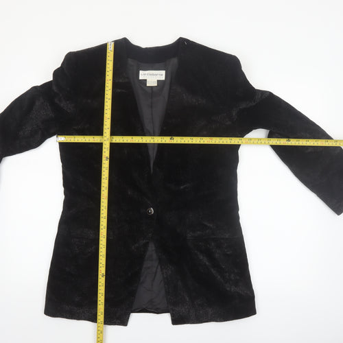 Liz Claiborne Women Black Velvet Single-Breasted Blazer Size 10