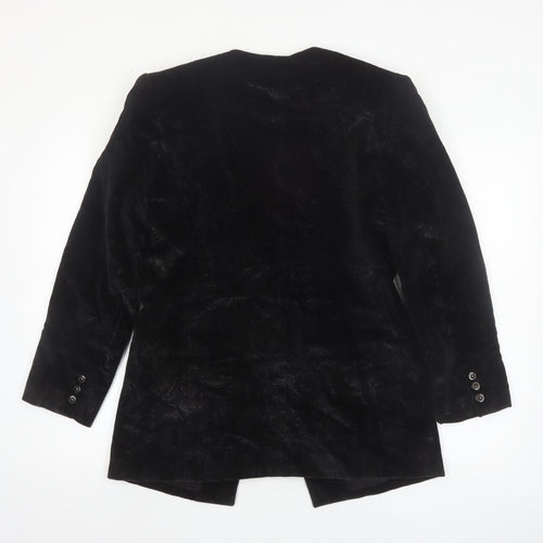Liz Claiborne Women Black Velvet Single-Breasted Blazer Size 10