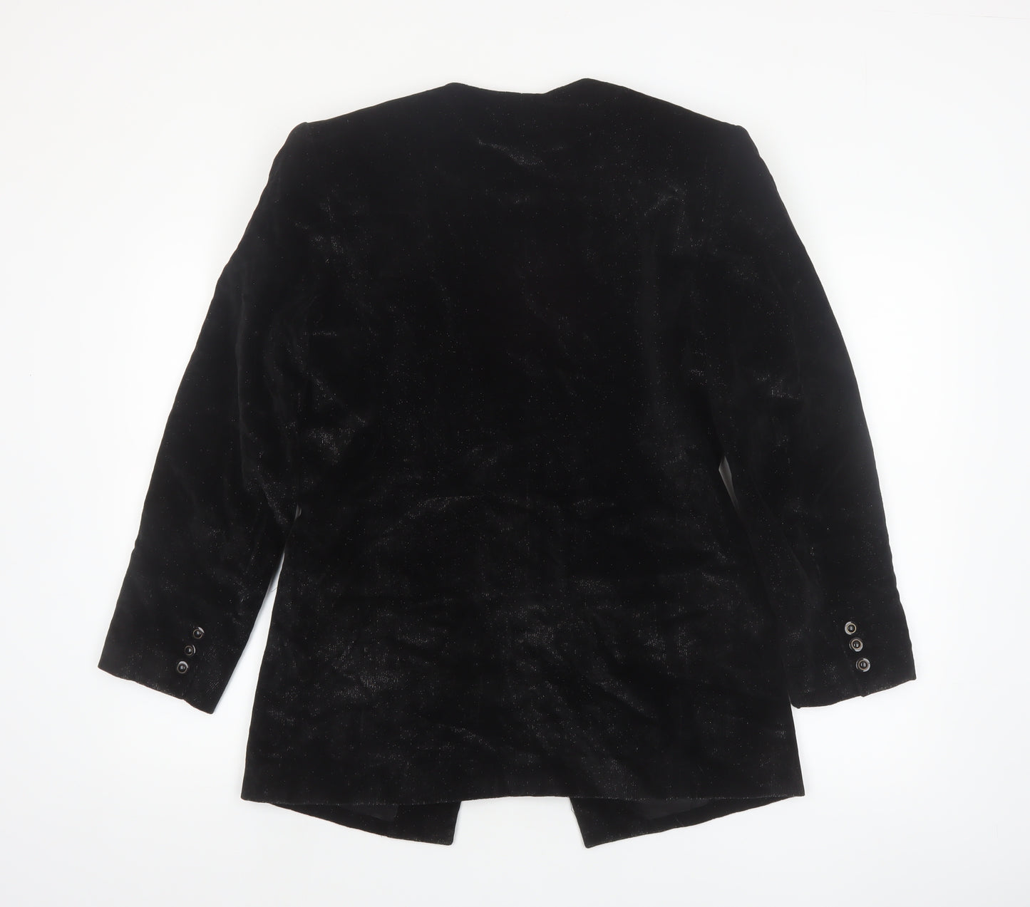 Liz Claiborne Women Black Velvet Single-Breasted Blazer Size 10