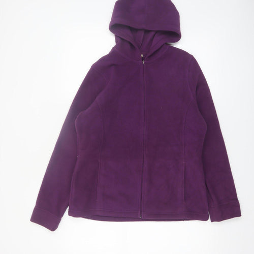 L.L.Bean Womens Purple Full Zip Fleece Hoodie Size M Regular