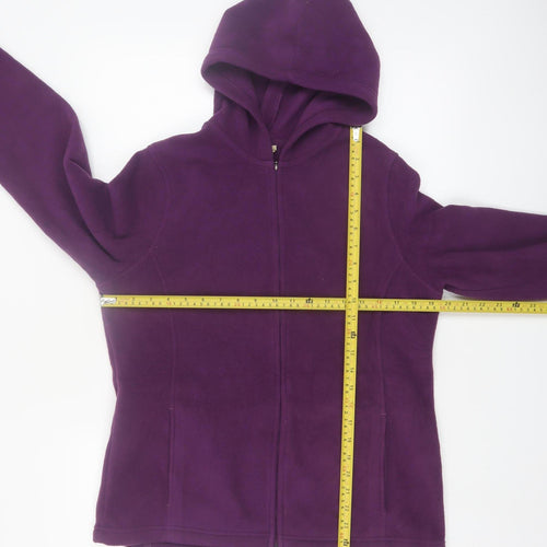 L.L.Bean Womens Purple Full Zip Fleece Hoodie Size M Regular