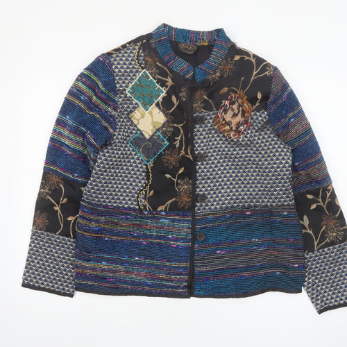 Julia Lin Women's Multicoloured Patchwork Jacket Size M Bohemian Style