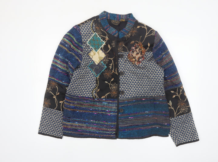 Julia Lin Women's Multicoloured Patchwork Jacket Size M Bohemian Style