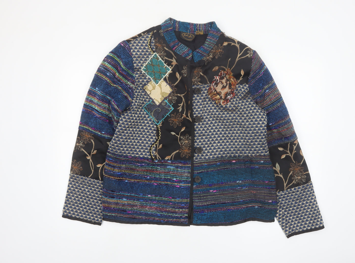 Julia Lin Women's Multicoloured Patchwork Jacket Size M Bohemian Style