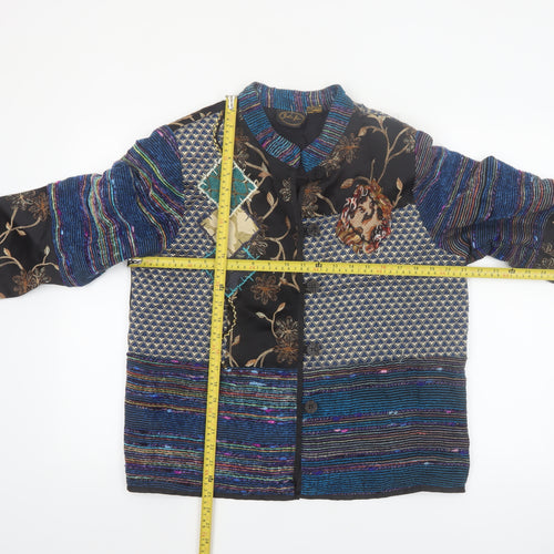 Julia Lin Women's Multicoloured Patchwork Jacket Size M Bohemian Style