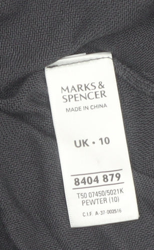 Marks and Spencer Womens Pewter Beaded Silk Cardigan UK 10