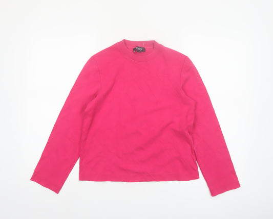 COS Women Pink Long Sleeve Basic Cotton Crew Neck T-Shirt XS