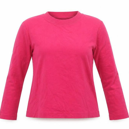 COS Women Pink Long Sleeve Basic Cotton Crew Neck T-Shirt XS