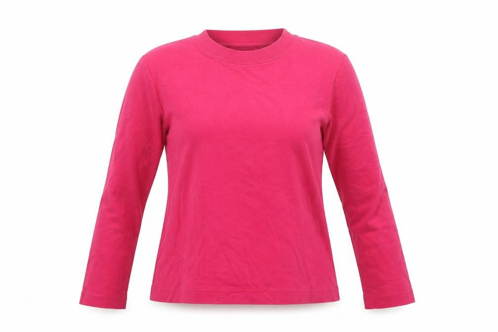 COS Women Pink Long Sleeve Basic Cotton Crew Neck T-Shirt XS