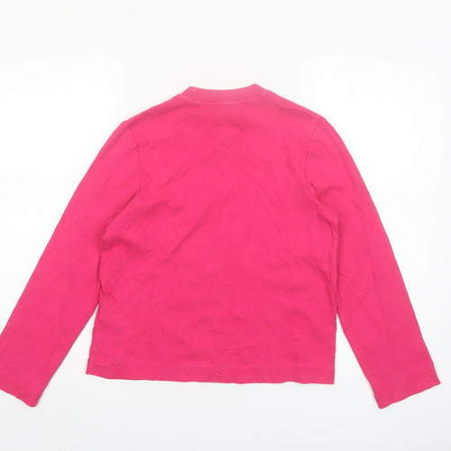 COS Women Pink Long Sleeve Basic Cotton Crew Neck T-Shirt XS