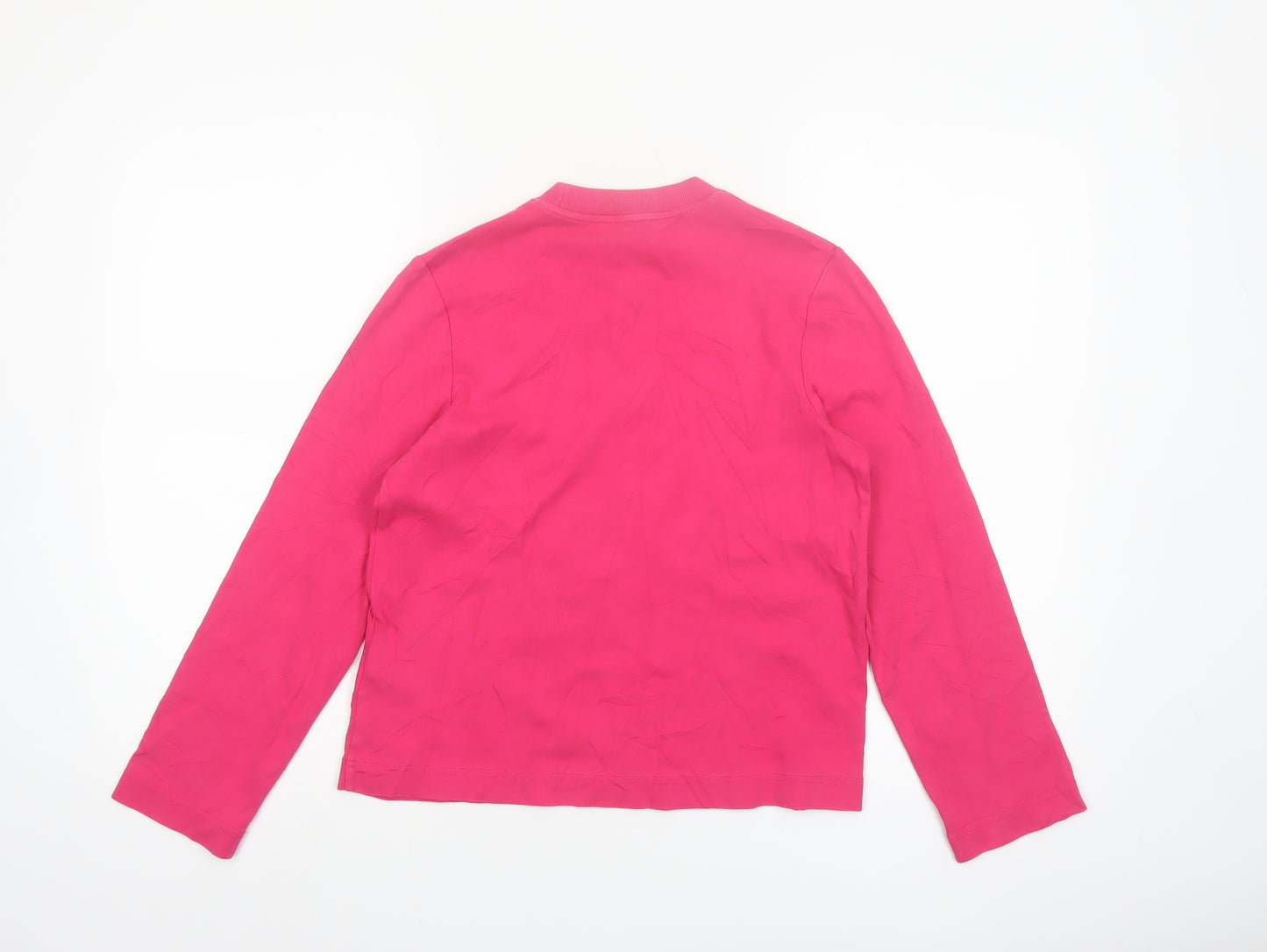 COS Women Pink Long Sleeve Basic Cotton Crew Neck T-Shirt XS