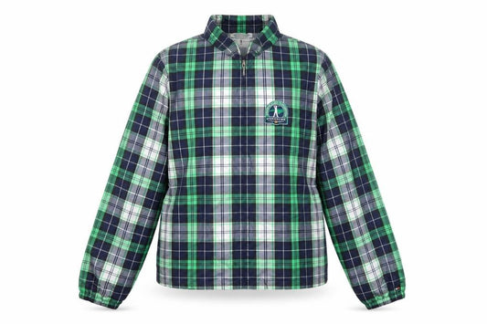 Front view of Tommy Hilfiger Women’s Green Checked Windbreaker Jacket S