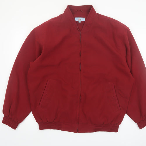 Milano Men's Red Bomber Jacket L Polyester Casual Vintage