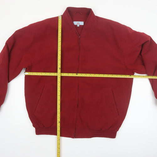 Milano Men's Red Bomber Jacket L Polyester Casual Vintage