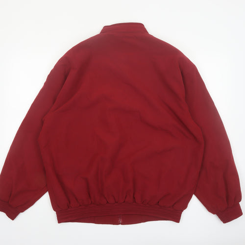 Milano Men's Red Bomber Jacket L Polyester Casual Vintage