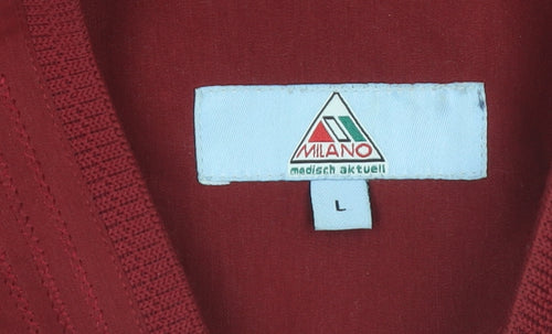 Milano Men's Red Bomber Jacket L Polyester Casual Vintage