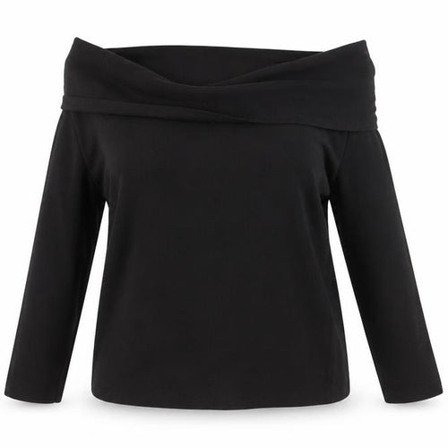 Marks and Spencer Women’s Black Size 18 Off Shoulder Knit Jumper