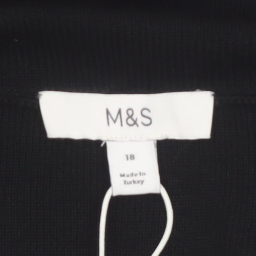 Marks and Spencer Women’s Black Size 18 Off Shoulder Knit Jumper