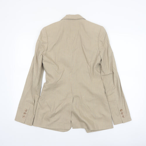 The Millennium Magic Beige Pinstripe Linen Blend Single-Breasted Blazer Size 8
