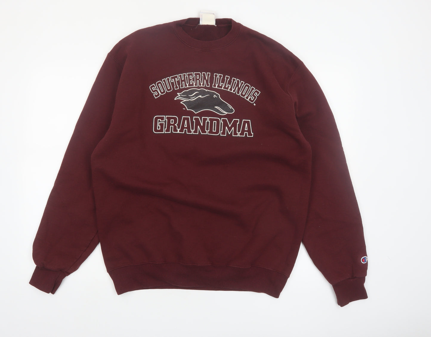 Champion Mens Red Pullover Sweatshirt L Graphic Print Crew Neck