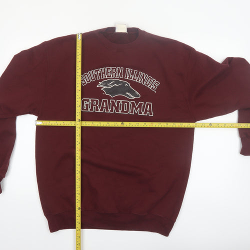 Champion Mens Red Pullover Sweatshirt L Graphic Print Crew Neck