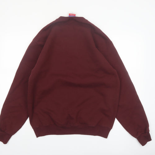 Champion Mens Red Pullover Sweatshirt L Graphic Print Crew Neck