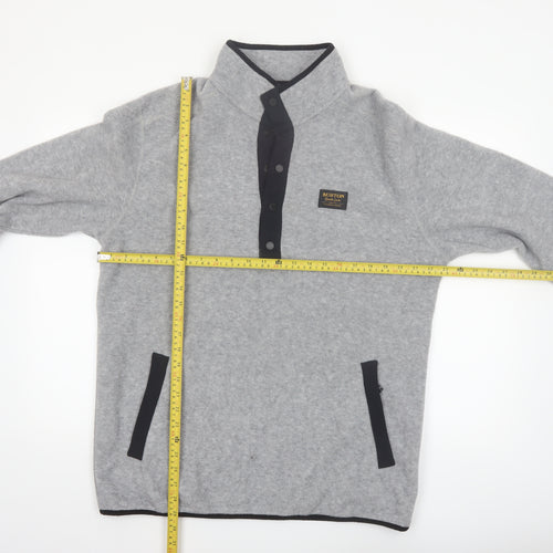Burton Mens Grey Fleece Henley Sweatshirt Size L