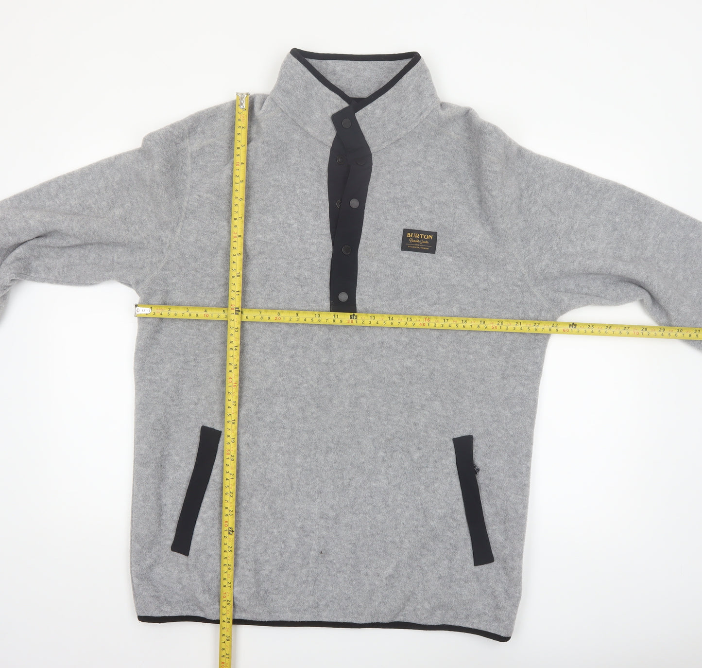 Burton Mens Grey Fleece Henley Sweatshirt Size L